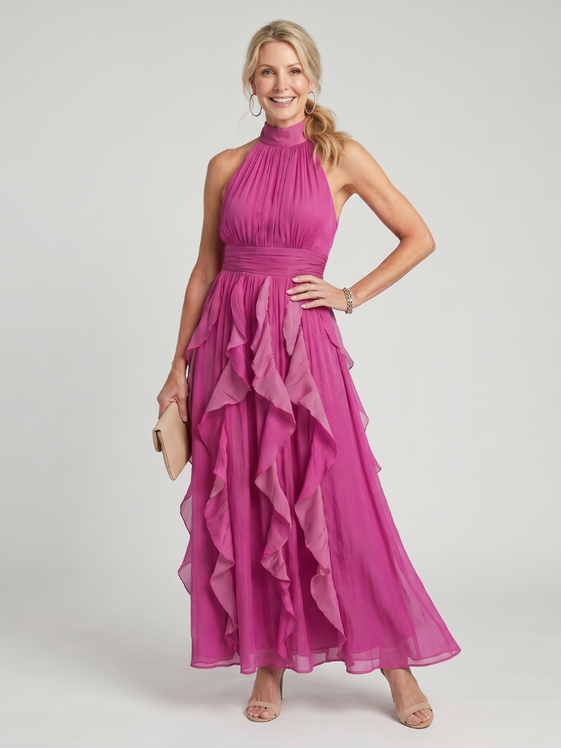 Bojana | Halter Maxi Haljina sa Ruffles