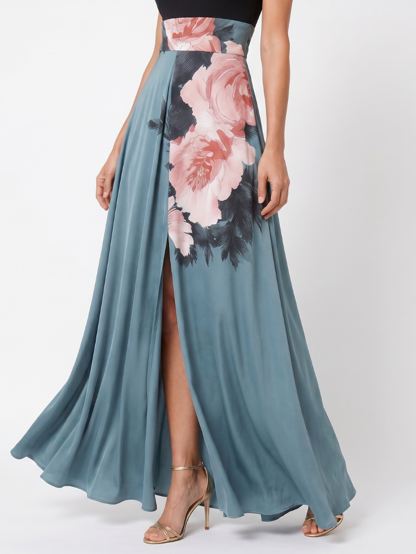 Marija | Halter Bodice Cvjetna Maxi Haljina