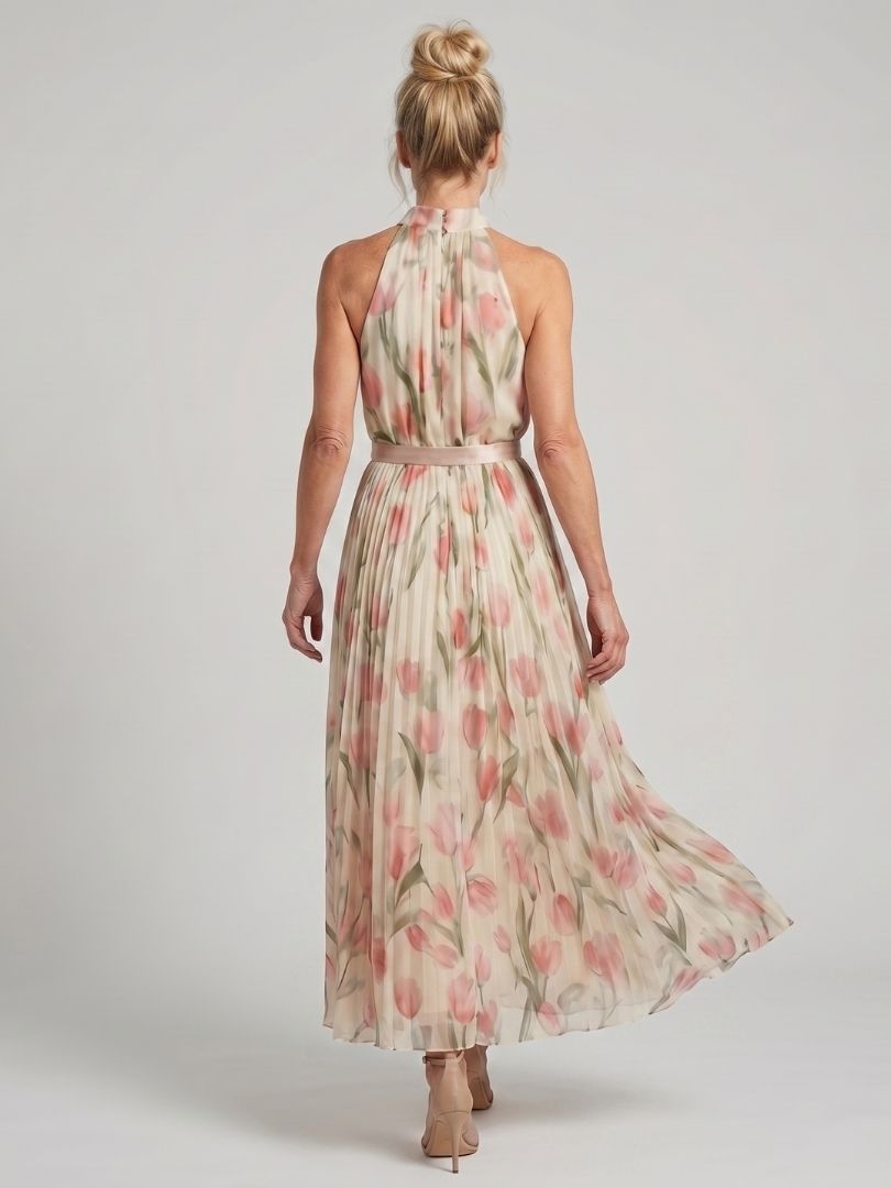 Milica | Halter vrat cvetni midi haljina