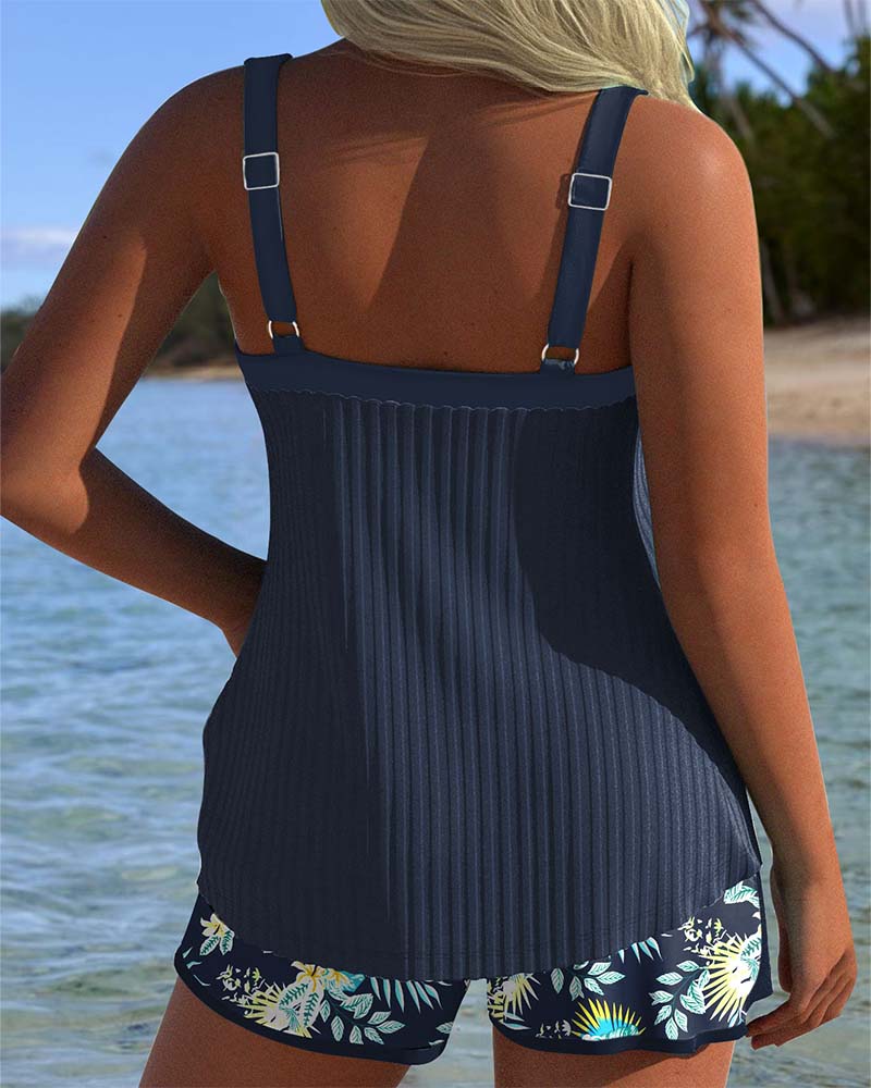 Laluna® | Tankini Prugasti sa Dvodelnim Plažnim Gaćicama