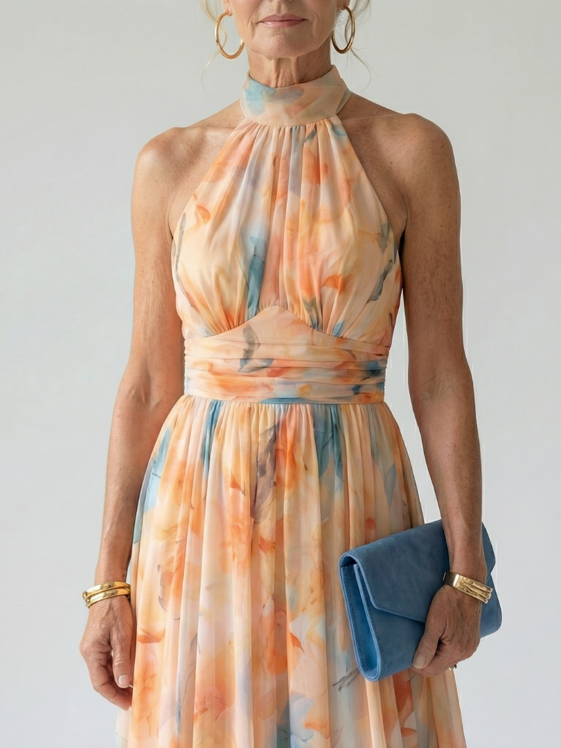 Ana| Mekana Halter Midi Haljina