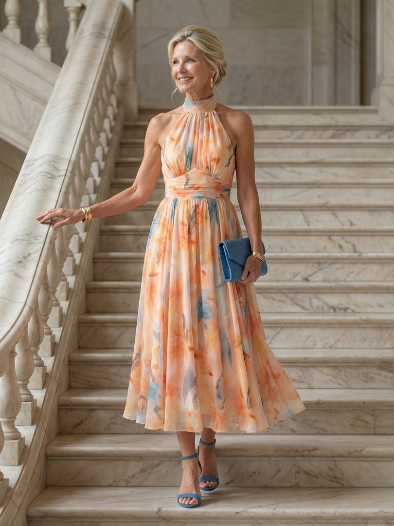Ana| Mekana Halter Midi Haljina