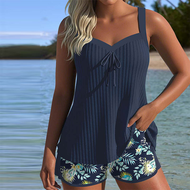 Laluna® | Tankini Prugasti sa Dvodelnim Plažnim Gaćicama