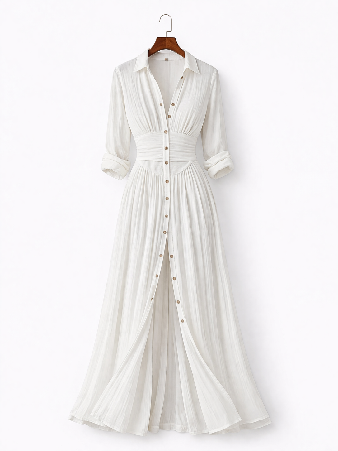 Suzanne | Maksikleid sa rever kragnom