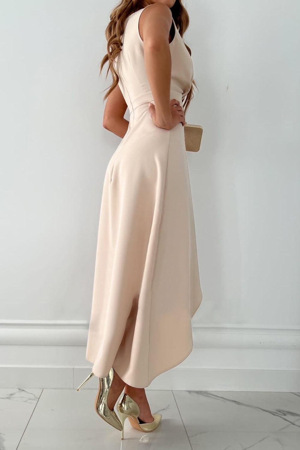 Sophie | Elegantna Midi Haljina s V-Izrezom